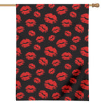 Black And Red Lips Pattern Print House Flag