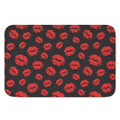 Black And Red Lips Pattern Print Indoor Door Mat