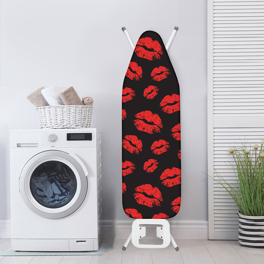 Black And Red Lips Pattern Print Ironing Board Cover