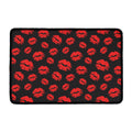 Black And Red Lips Pattern Print Kitchen Mat