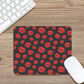 Black And Red Lips Pattern Print Mouse Pad