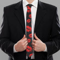 Black And Red Lips Pattern Print Necktie
