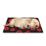 Black And Red Lips Pattern Print Pet Cooling Mat Cover