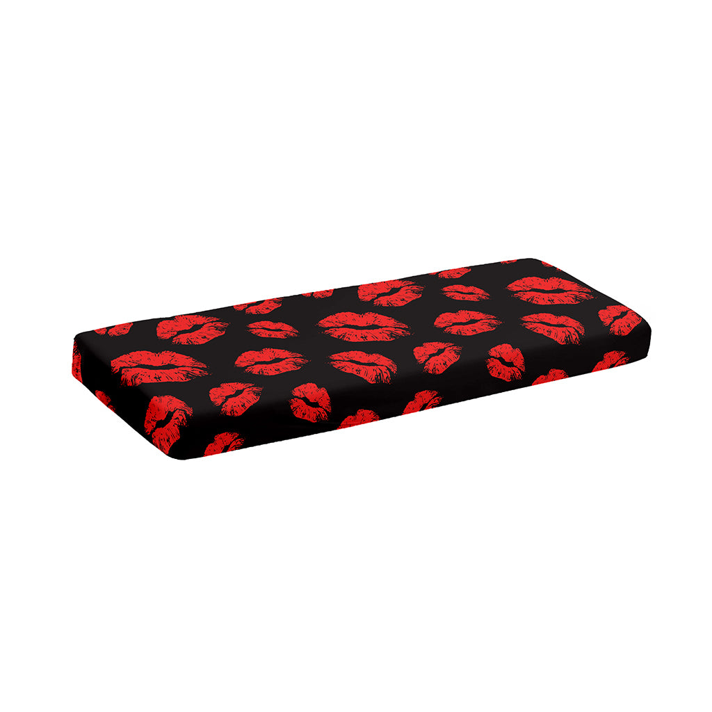 Black And Red Lips Pattern Print Piano Keyboard Cover