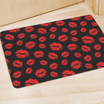 Black And Red Lips Pattern Print Polyester Doormat