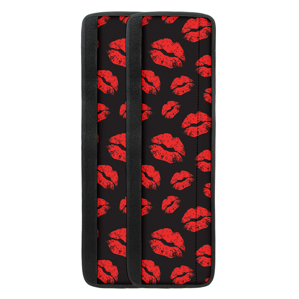 Black And Red Lips Pattern Print Refrigerator Handle Covers