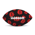 Black And Red Lips Pattern Print Rugby Ball