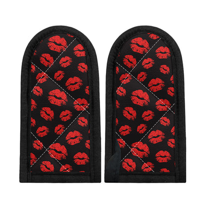 Black And Red Lips Pattern Print Skillet Handle Cover