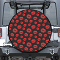 Black And Red Lips Pattern Print Tire Cover