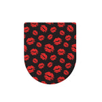 Black And Red Lips Pattern Print Toilet Lid Cover