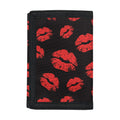 Black And Red Lips Pattern Print Trifold Wallet