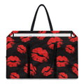 Black And Red Lips Pattern Print Utility Tote Bag