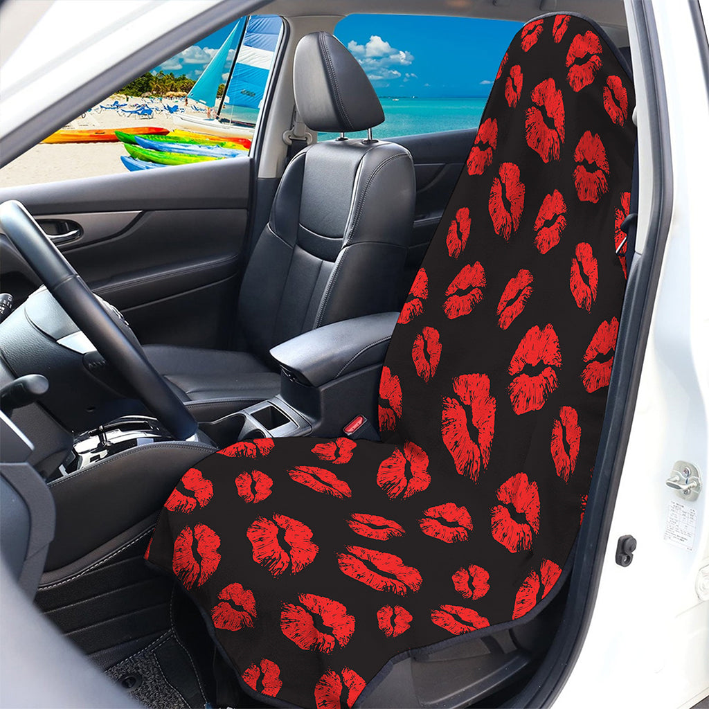 Black And Red Lips Pattern Print Waterproof Car Seat Cover
