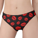 Black And Red Lips Pattern Print Women's Panties