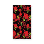 Black And Red Roses Floral Print Baby Crib Sheet