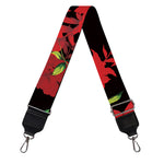 Black And Red Roses Floral Print Bag Strap