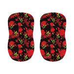 Black And Red Roses Floral Print Bar Stool Covers