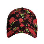 Black And Red Roses Floral Print Baseball Cap