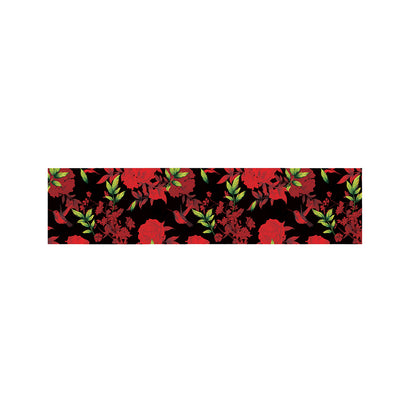 Black And Red Roses Floral Print Bed Runner
