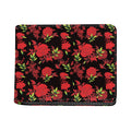 Black And Red Roses Floral Print Bifold Wallet