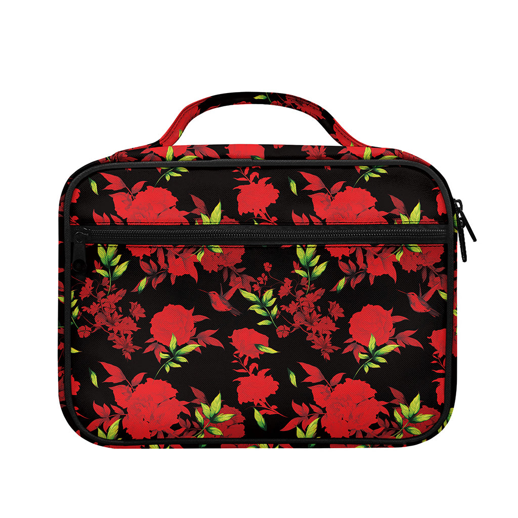 Black And Red Roses Floral Print Briefcase Bible Bag