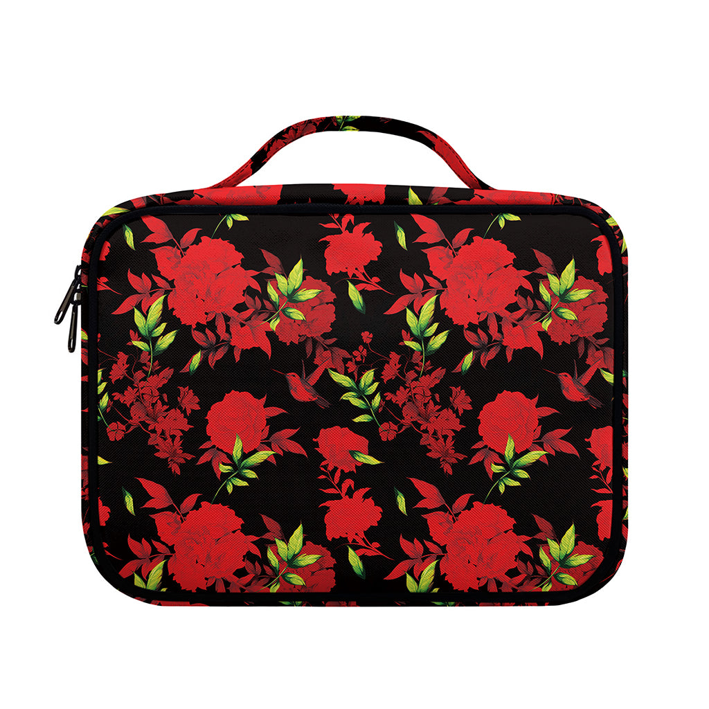 Black And Red Roses Floral Print Briefcase Bible Bag