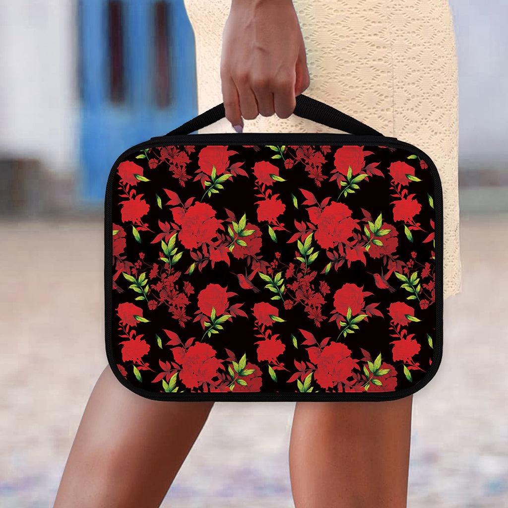 Black And Red Roses Floral Print Classic Bible Case