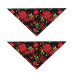 Black And Red Roses Floral Print Dog Bandana