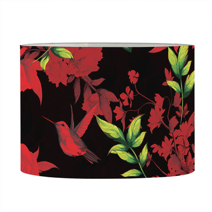 Black And Red Roses Floral Print Drum Lamp Shade