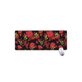 Black And Red Roses Floral Print Extended Mouse Pad