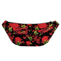 Black And Red Roses Floral Print Fanny Pack