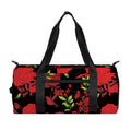 Black And Red Roses Floral Print Gym Bag
