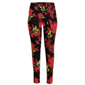 Black And Red Roses Floral Print High-Waisted Pocket Leggings