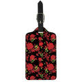 Black And Red Roses Floral Print Luggage Tag