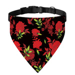 Black And Red Roses Floral Print Over The Collar Dog Bandana