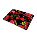 Black And Red Roses Floral Print Pet Cooling Mat Cover