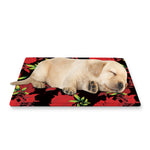 Black And Red Roses Floral Print Pet Cooling Mat Cover