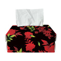 Black And Red Roses Floral Print Rectangle Tissue Box Cover