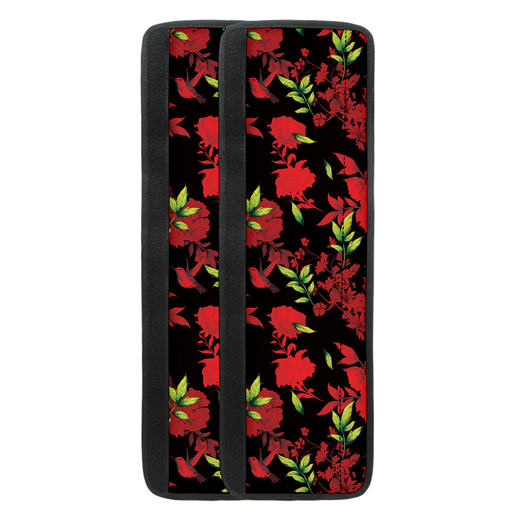 Black And Red Roses Floral Print Refrigerator Handle Covers