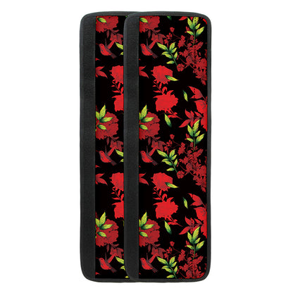 Black And Red Roses Floral Print Refrigerator Handle Covers