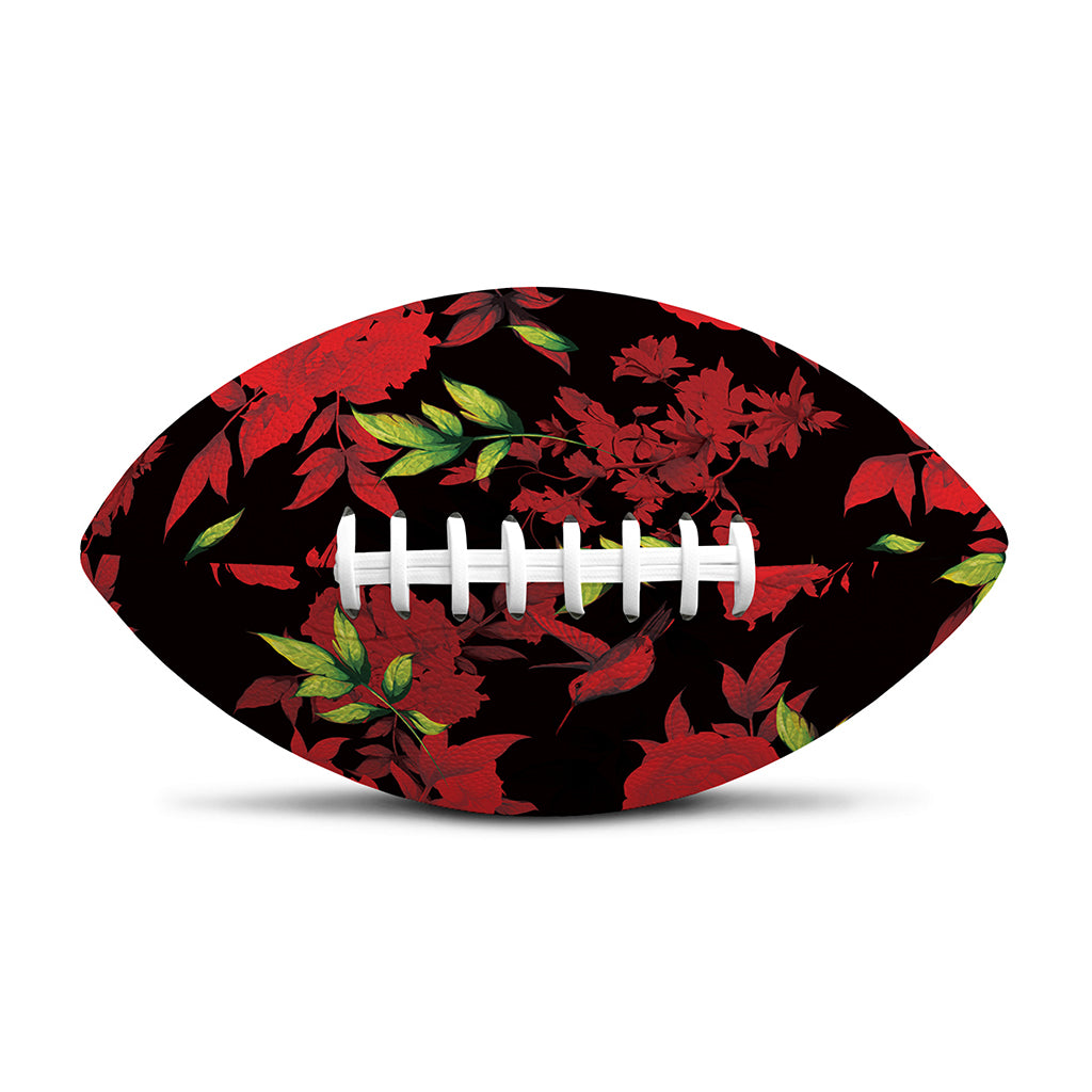 Black And Red Roses Floral Print Rugby Ball