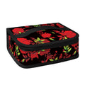 Black And Red Roses Floral Print Small Lunch Bag
