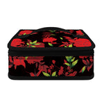 Black And Red Roses Floral Print Small Lunch Bag