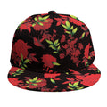 Black And Red Roses Floral Print Snapback Cap