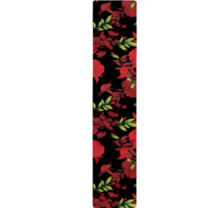 Black And Red Roses Floral Print Table Runner