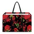 Black And Red Roses Floral Print Utility Tote Bag