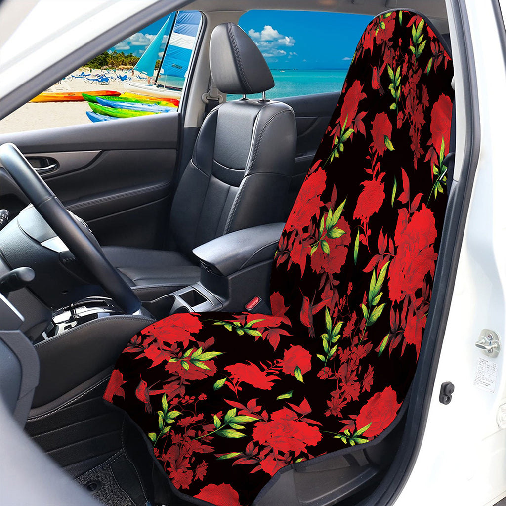 Black And Red Roses Floral Print Waterproof Car Seat Cover