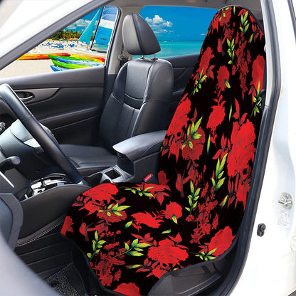 Black And Red Roses Floral Print Waterproof Car Seat Cover