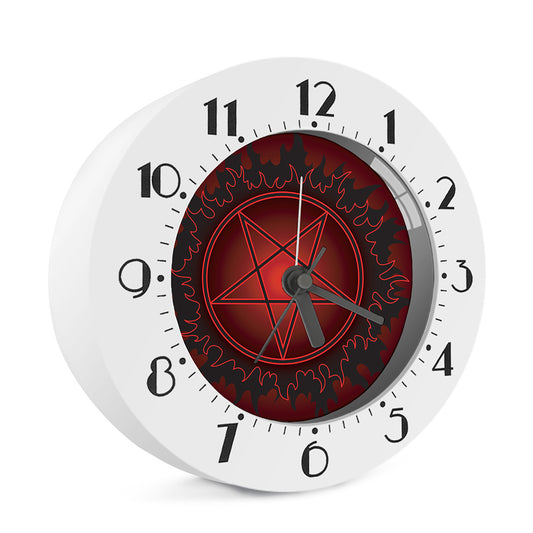 Black And Red Satanic Pentagram Print Alarm Clock