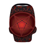 Black And Red Satanic Pentagram Print Baby Seat Cover